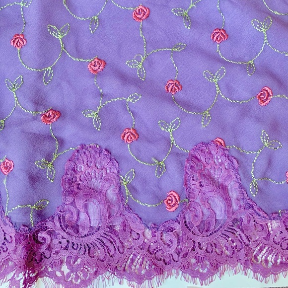 Vintage Betsey Johnson Purple Floral Lace Dress - Picture 5 of 6